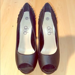 Spiked black heels. Size 7